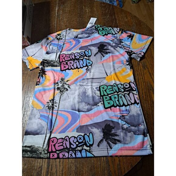 New XL Reason Short Sleeve Crew Neck Pullover Streetwear Tee Tshirt Graffiti - Picture 6 of 6